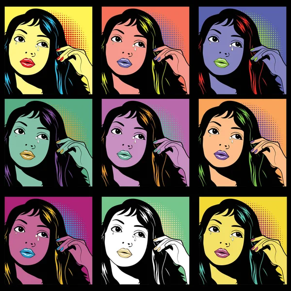 renkli Pop Art kadın desen.