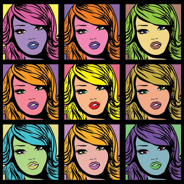 renkli Pop Art kadın desen.