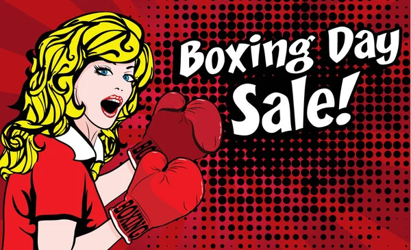 Kvinna boxning dag med shopping — Stock vektor