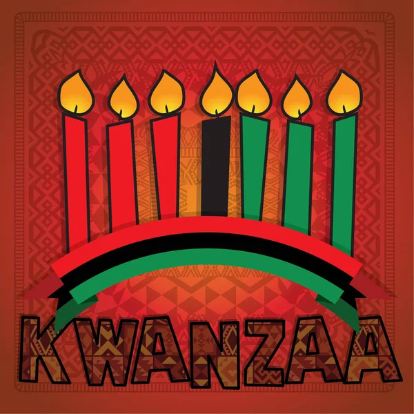 Tarjeta de felicitación para Kwanzaa — Vector de stock