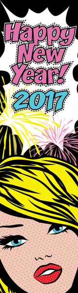 Icono de los cómics "Feliz Año Nuevo 2017 — Archivo Imágenes Vectoriales