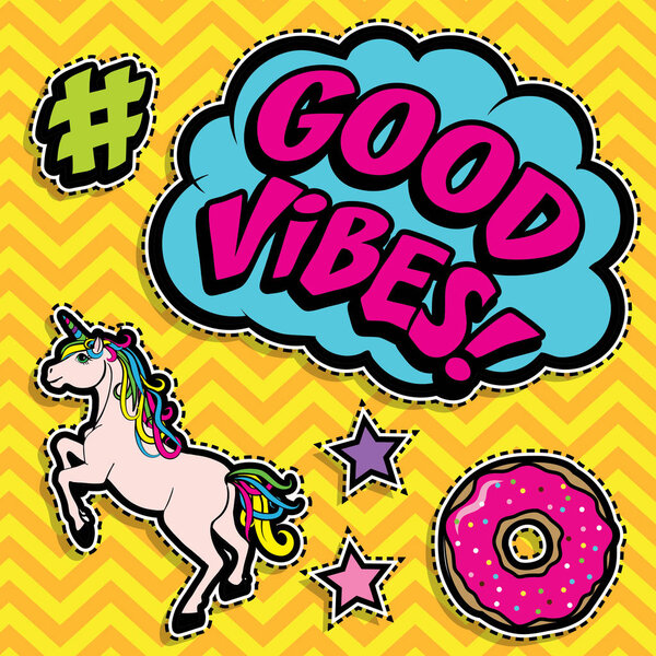 Pop art fashion chic patches