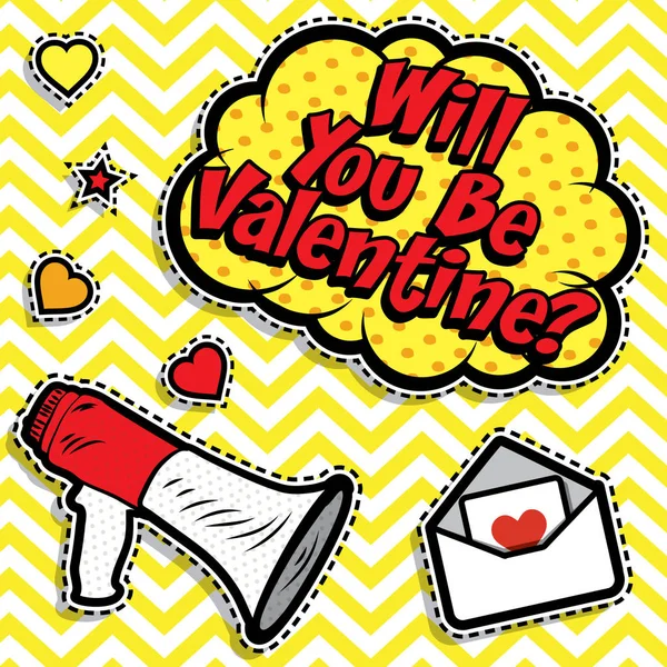 Pop Art Valentines kaart — Stockvector