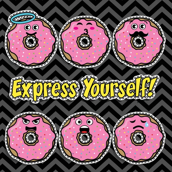 Pop art moda DONUTS — Vettoriale Stock