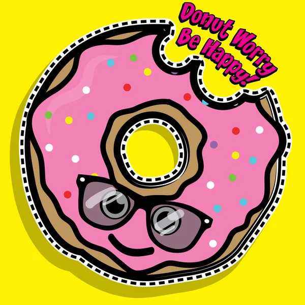 Pop art moda şık Donut — Stok Vektör