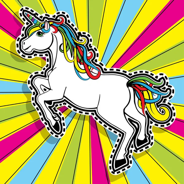 Pop art fashion chic UNICORN - Stok Vektor