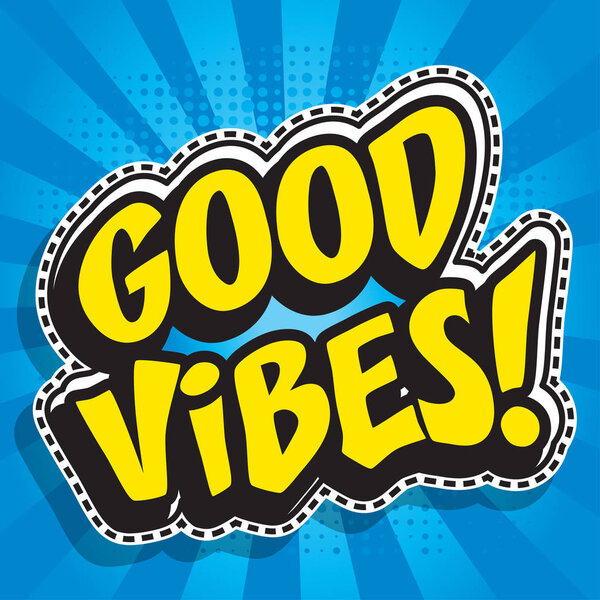 Pop art fashion chic GOOD VIBES sticker