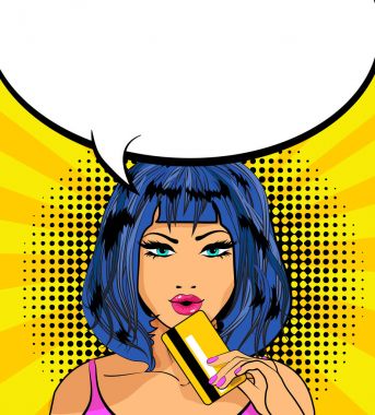 Pop sanat tarzı kadın afiş