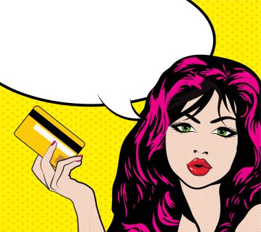 Pop sanat tarzı kadın afiş