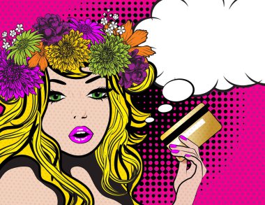 Pop sanat tarzı kadın afiş