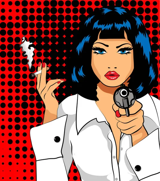 Pop sanat tarzı kadın afiş