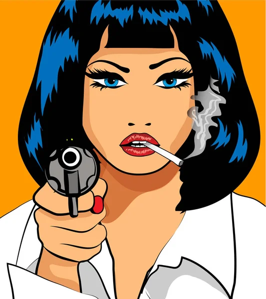 Pop sanat tarzı kadın afiş