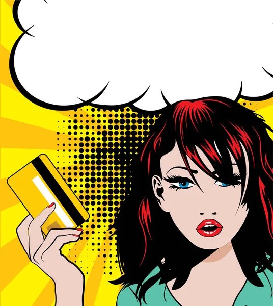 Pop sanat tarzı kadın afiş