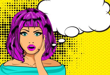 Pop sanat tarzı kadın afiş