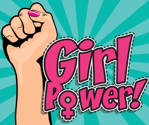 Girl power pop art banner — Stock vektor