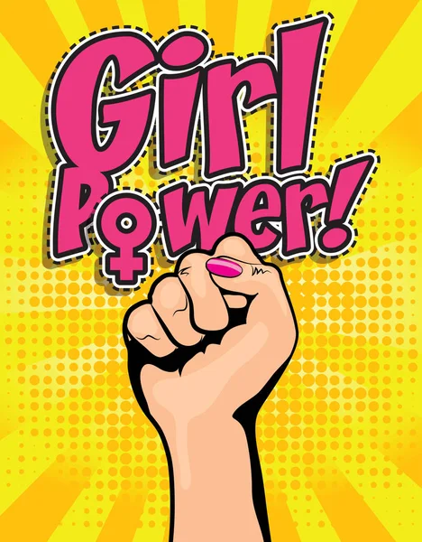 Girl power pop-art nápis — Stockový vektor