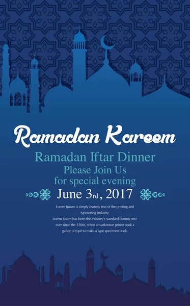 Ramadan Kareem kartka z życzeniami — Wektor stockowy