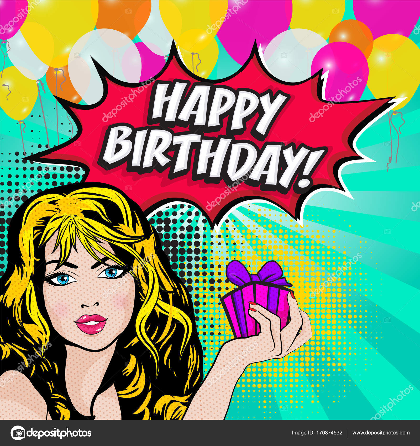 Woman With A Birthday Present Box Stock Vector Image By C Gal Amar