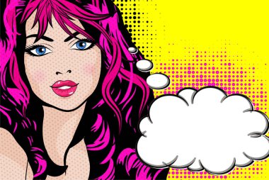 Pop sanat bubble Tabelalı Kadın