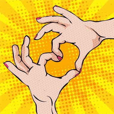 Pop Art aşk kalbi! işareti