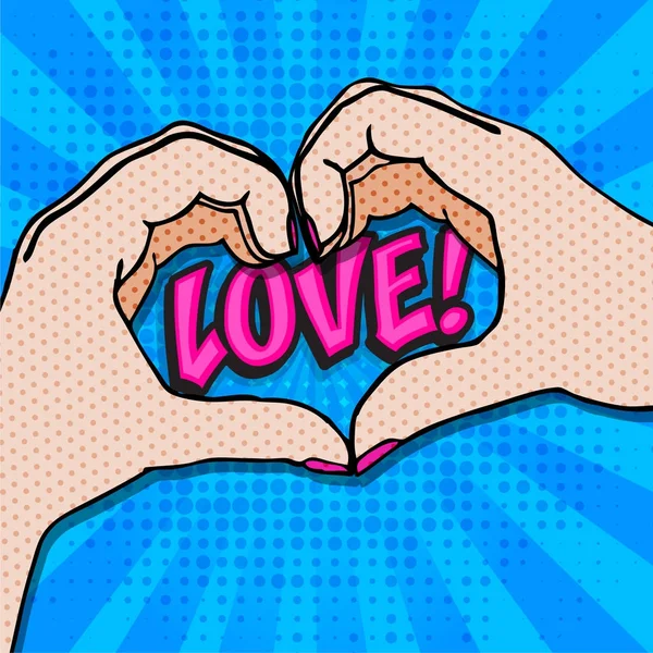 Popart Love hart! teken — Stockvector
