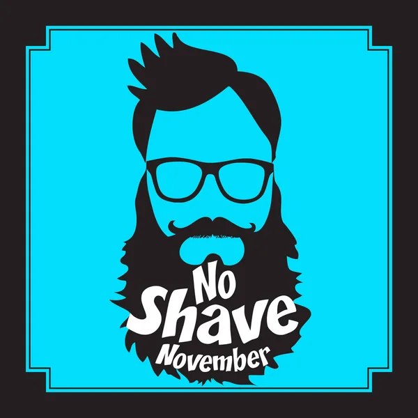 Shave November Mustache Season Pop Art Vector Illustration Awareness Month — Stock Vector