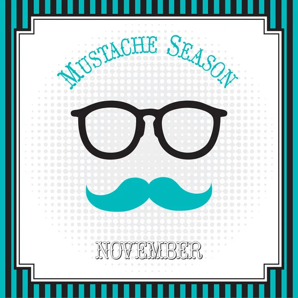 Mustasch Säsong Pop Art Vektorillustration Awareness Month — Stock vektor