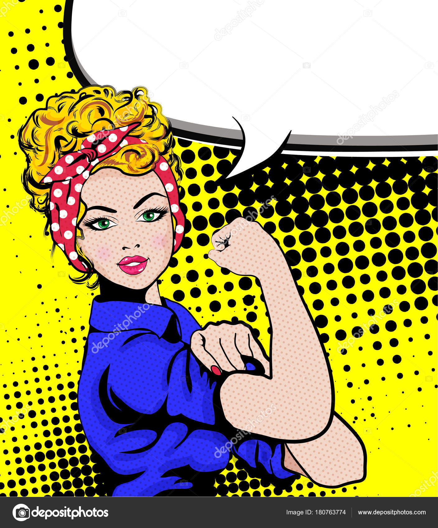 Nosotros Podemos Hacerlo Puño Mujer Icónica Símbolo Del Poder Femenino  Vector de stock #180763774 de ©Gal_Amar, image size:1408x1700