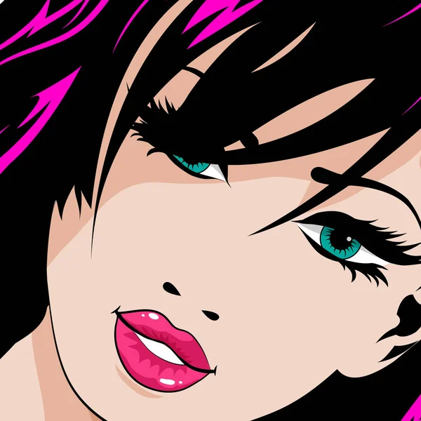 Pop Art Girl Ilustración Vectorial — Vector de stock