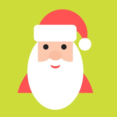 Düz stil Santa simgesini. Noel simge vektör çizim.