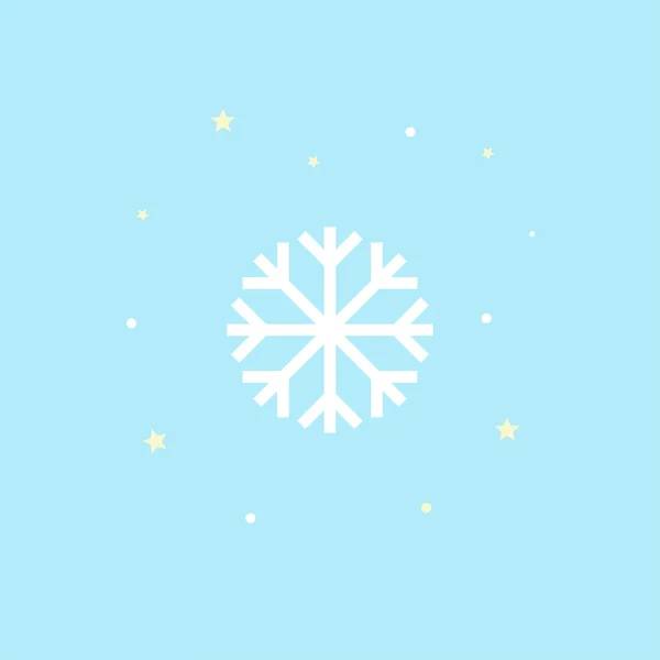 Snowflake Icon. Winter symbol on blue background. — Stock Vector