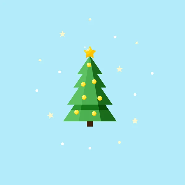 Noel dekore edilmiş köknar ağacı - simge vektör. — Stok Vektör