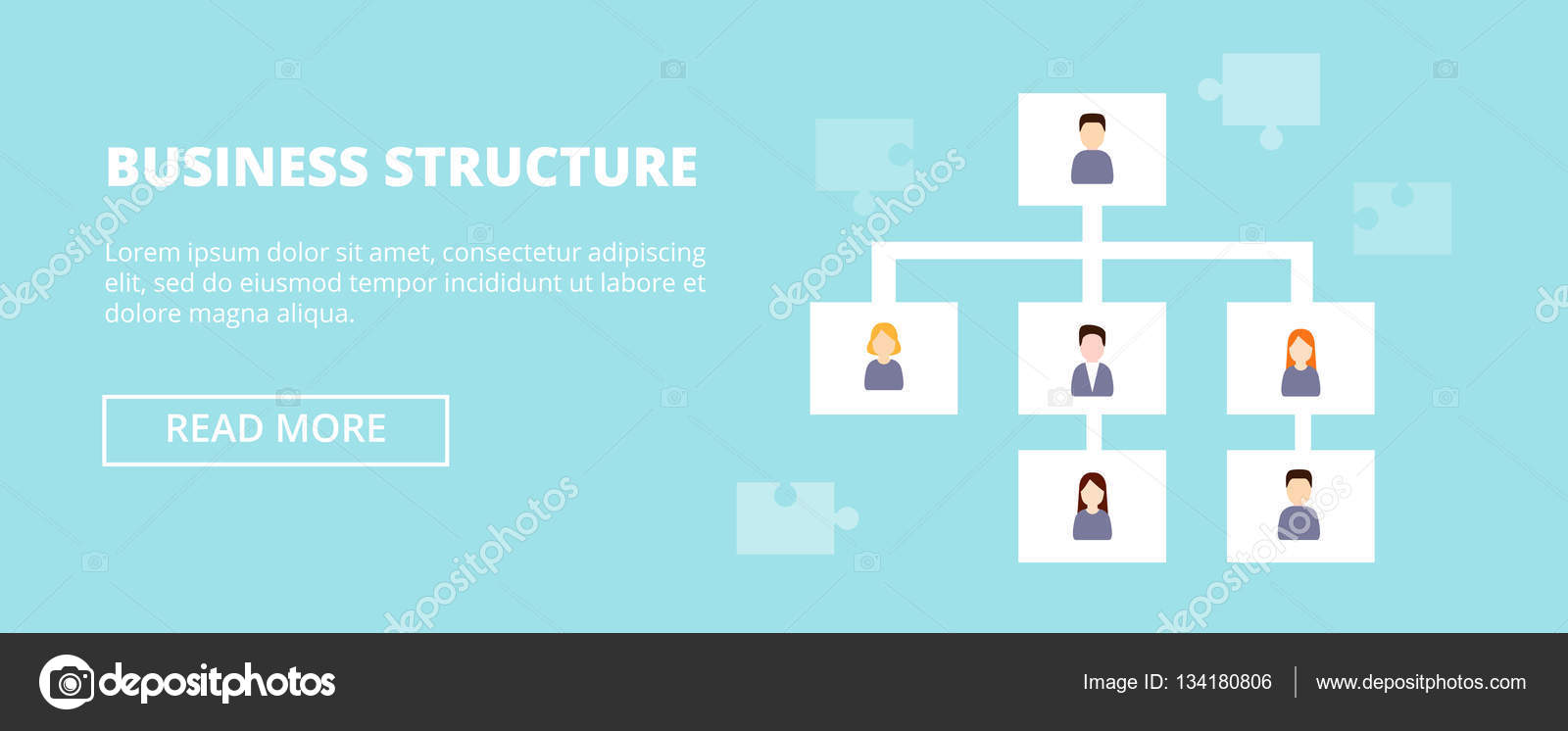 business structure horizontal banner with workers hierarchy horizontal business structure