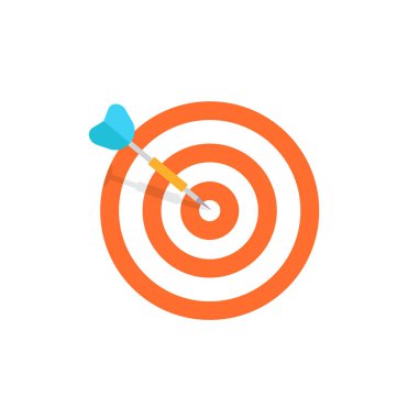 Hedef izole simgesini - düz tasarlamak vektör.