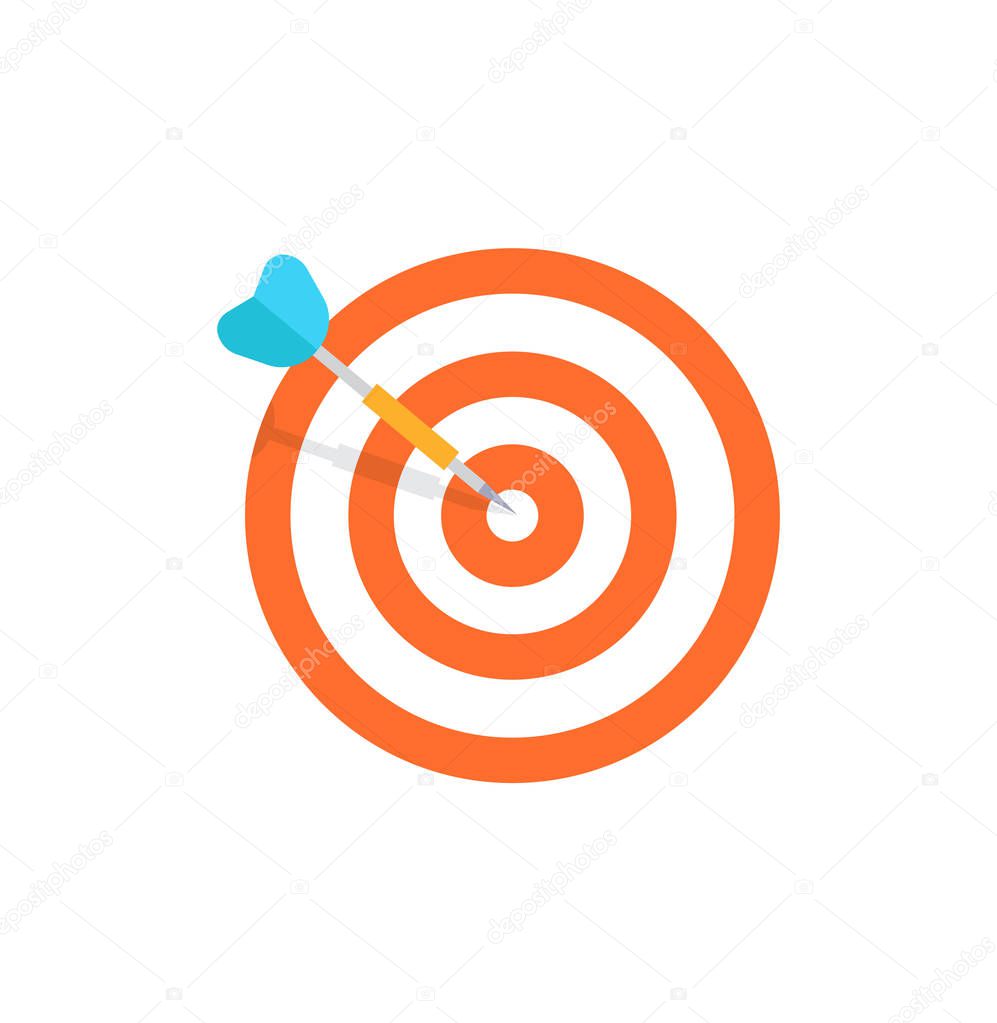 Target isolated icon - flat design vector illustration.