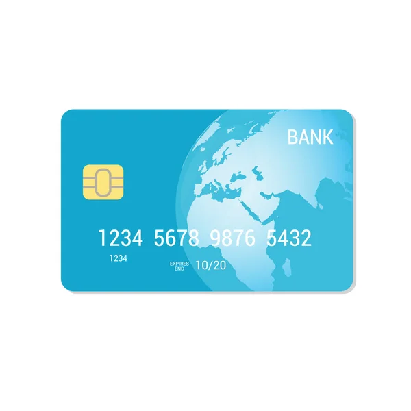 Conceito plano de pagamento. Cartão de crédito azul - ícone vetor isolado . — Vetor de Stock