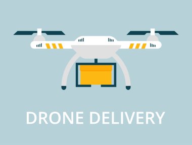 Kutusu izole vektör simgesi ile robot. Teslimat kavramı.