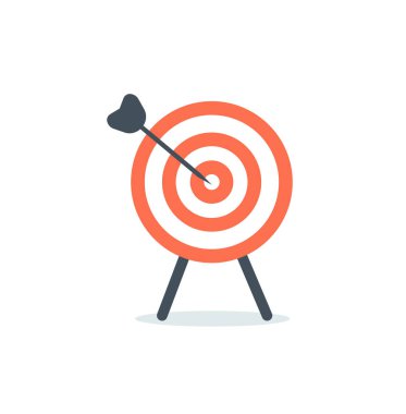 Soyut hedef simgesini. Düz tasarlamak vektör.