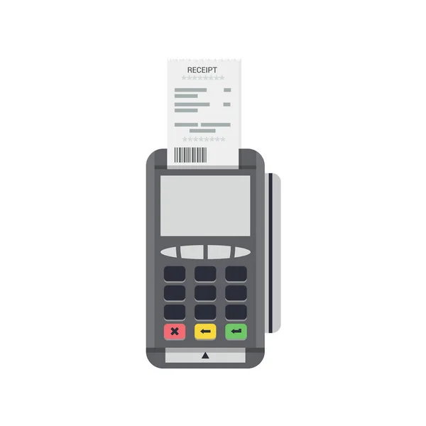 Terminal POS icône vectorielle. Illustration de traitement de carte de crédit en style plat . — Image vectorielle
