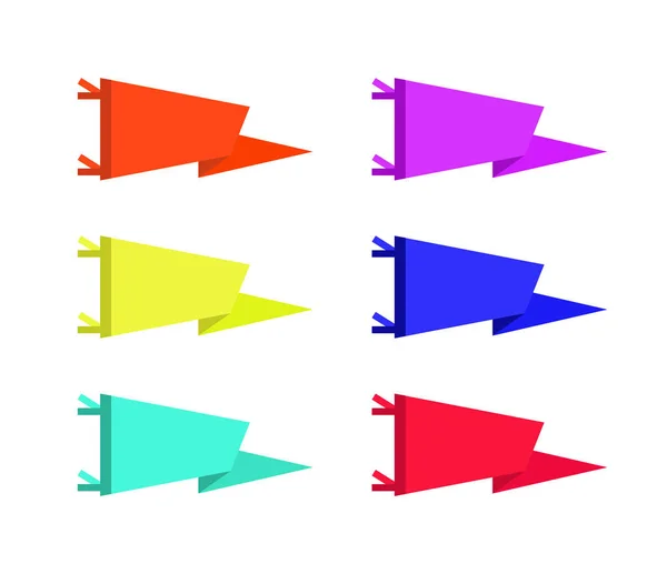 Eine Reihe von Abenteuer-Wimpeln Flaggen Illustration. Vektorsammlung. — Stockvektor