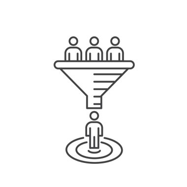 Internet pazarlama dönüşüm kavramı. Vektör Satış Huni.