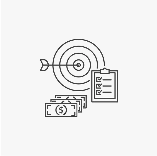 Atteinte des objectifs, réalisation des tâches et concept de profit. Icône de la ligne vectorielle succès entreprise . — Image vectorielle