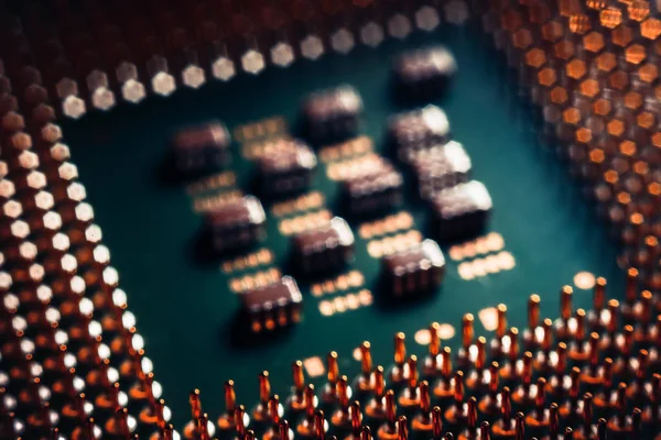 Bokeh electronic circuit close up computer. Selective focus — Stock Photo, Image