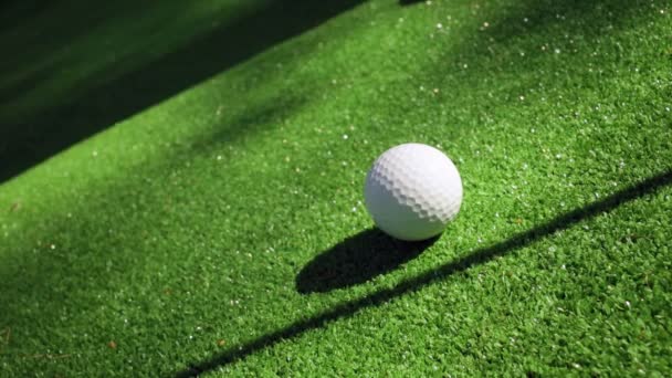 Golfçüye yakın çekim yapmak için golf sopası kullanıyor. — Stok video