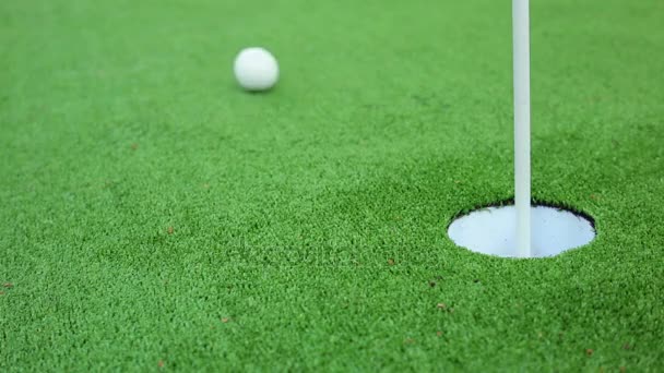 Mükemmel bir golf putt — Stok video