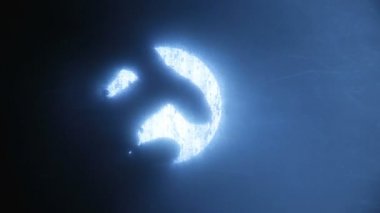 Çarpık el cam, psikopat üstünde belgili tanımlık bağsız tırmalamak kötü erkek silueti. Korkunç hayalet yaratık cam arkasında