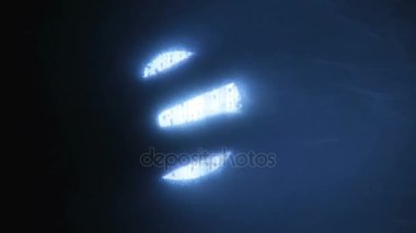 Çarpık el cam, psikopat üstünde belgili tanımlık bağsız tırmalamak kötü erkek silueti. Korkunç hayalet yaratık cam arkasında