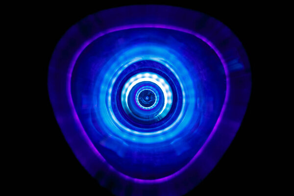 Sound waves in the dark in violet color