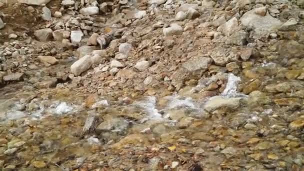 Mountain road blurred by stream of water — Stock Video