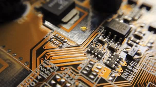 Orange, carte de circuit imprimé de fond de technologie verte